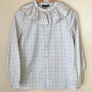 アーペーセー(A.P.C)のAPC フリルチェックブラウス(シャツ/ブラウス(長袖/七分))