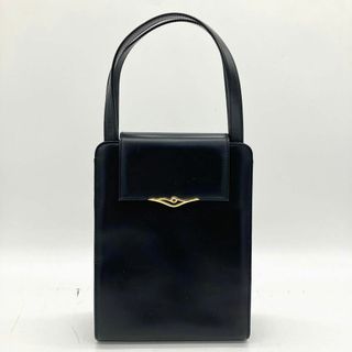 カルティエ(Cartier)の【Cartier】ハンドバッグ　サファイアライン　ゴールド金具　レザー　ブラック(ハンドバッグ)