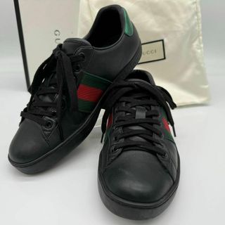 グッチ(Gucci)のグッチ スニーカー 5.5 シェリーライン ボスコ ブラック レザー 付属品(スニーカー)