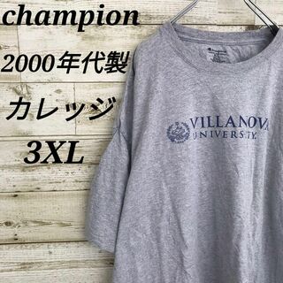 チャンピオン(Champion)の【k4388】USA古着00sチャンピオン刺繍半袖ビッグTシャツカレッジ3XL(Tシャツ/カットソー(半袖/袖なし))