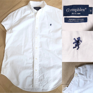 GYMPHLEX - GYMPHLEX シャツ 14 白 ジムフレックス 半袖 刺繍
