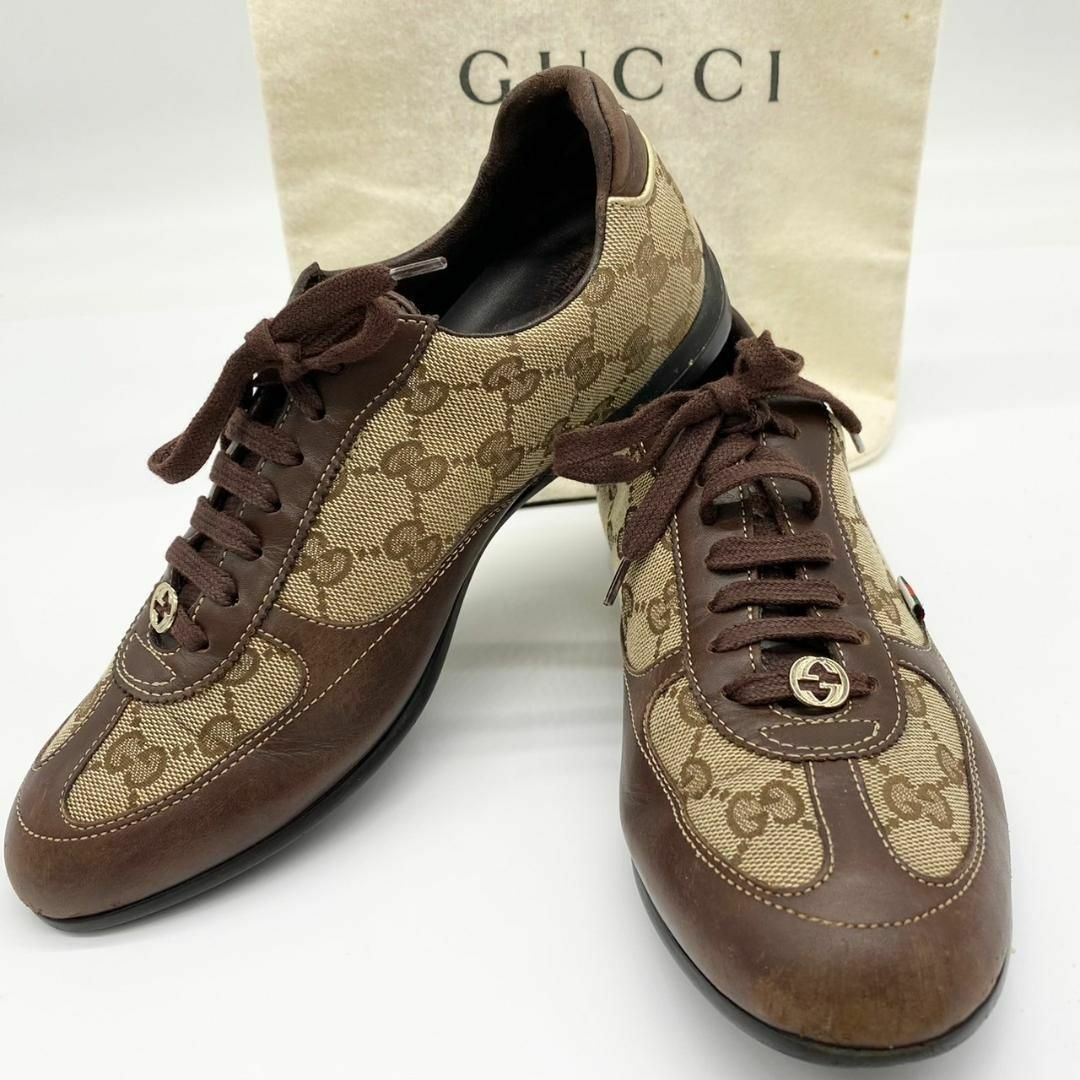 Gucci(グッチ)のグッチ スニーカー 38 インターロッキング シェリーライン GG キャンバス レディースの靴/シューズ(スニーカー)の商品写真