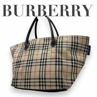 BURBERRY BLUE LABEL - バーバリーブルーレーベル　L ナイロン　キャンバス　ノバチェック　トートバッグ