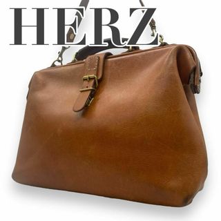 ヘルツ(HERZ)のHERZ ヘルツ　L ダレスバッグ　2way ショルダーバッグ レザー ブラウン(ハンドバッグ)