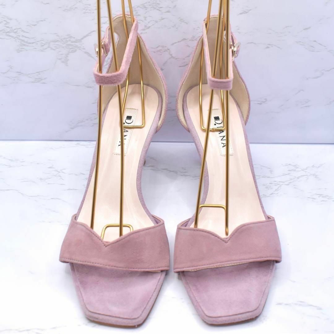 DIANA(ダイアナ)のDIANA ダイアナ　スエードサンダル　パンプス　くすみピンクパープル レディースの靴/シューズ(サンダル)の商品写真