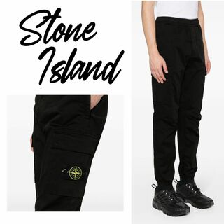 STONE ISLAND - ストーンアイランド カーゴパンツ ム サテン ブラック サイズ34