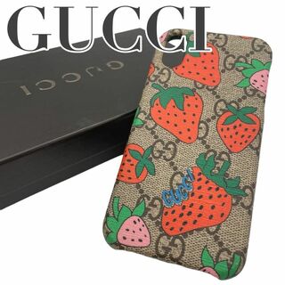 Gucci - 極美品　グッチ　m3 iPhone X ケース　GGスプリーム　いちごモチーフ
