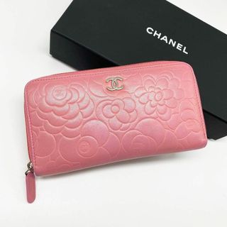 シャネル(CHANEL)の【超極美品】CHANEL カメリア ラウンドファスナー ココマーク シャネル(財布)