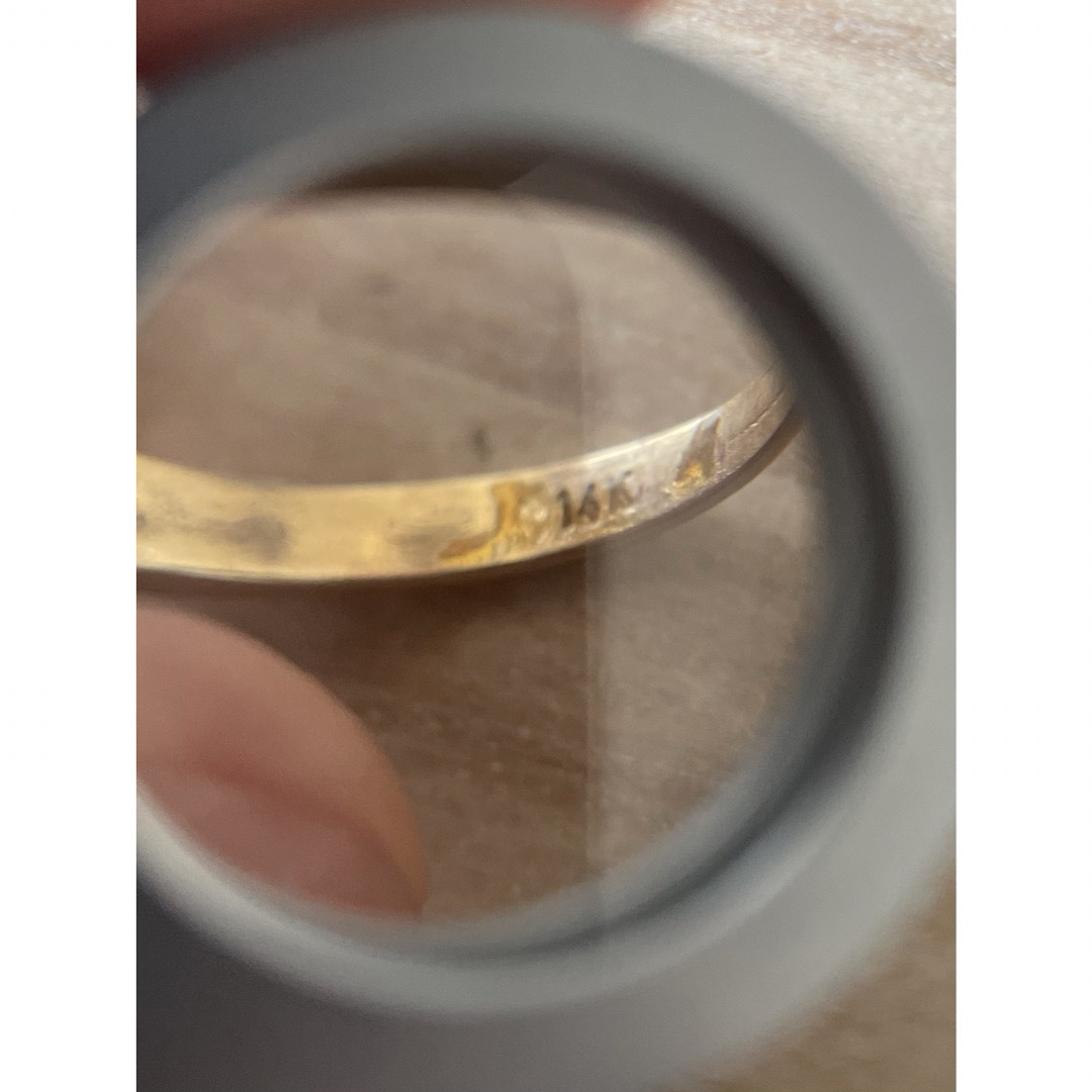 指輪/リング/ゴールド/14K/14金/ライトグリーン/総重量3.5g/13号 レディースのアクセサリー(リング(指輪))の商品写真