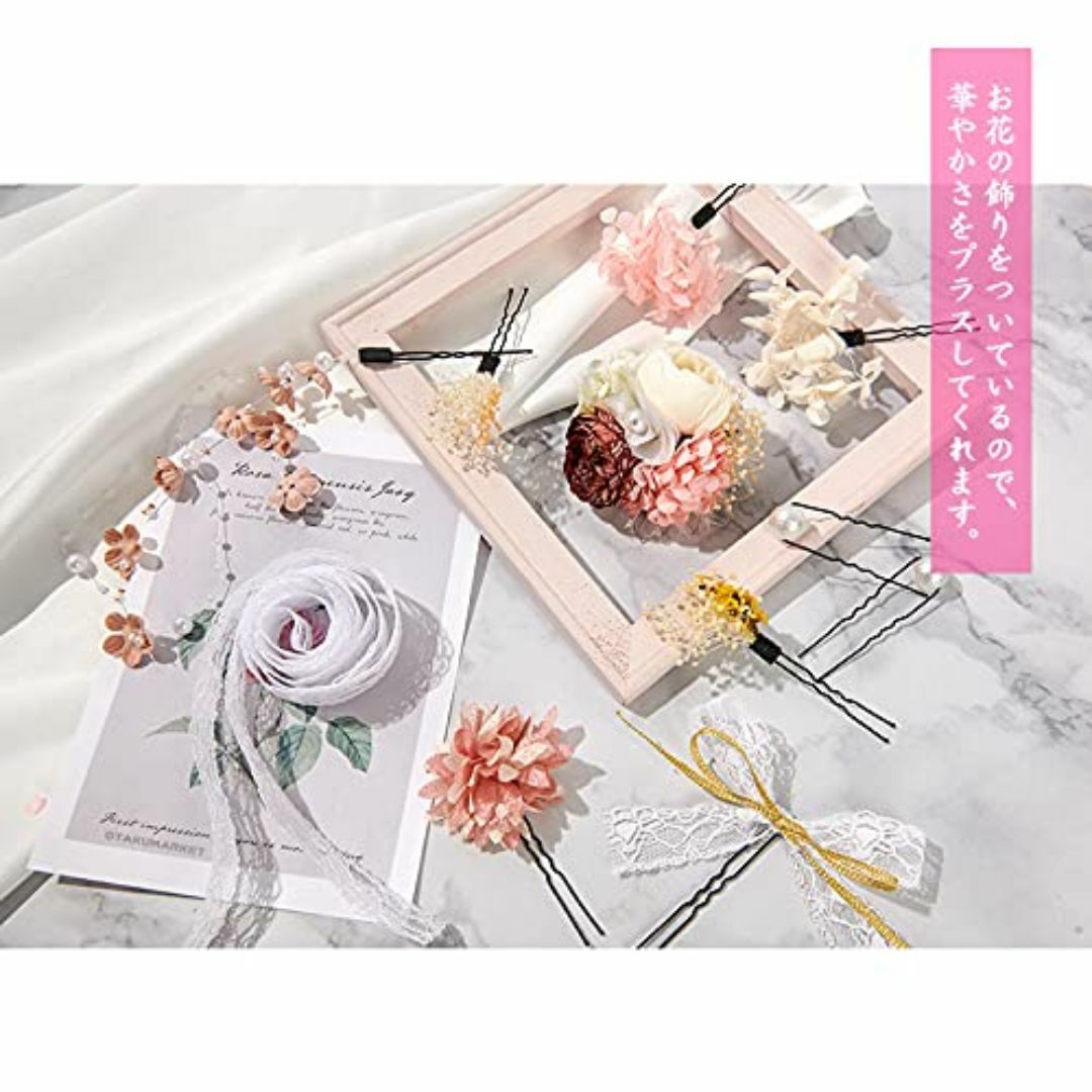 【カラー:ピンク】[OTAKUMARKET] 髪飾り 浴衣 成人式 七五三 髪  レディースのファッション小物(その他)の商品写真