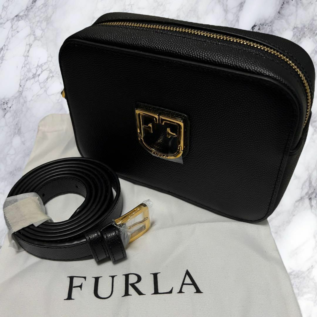 Furla(フルラ)のFURLA フルラ バッグ ウエストバッグ ブラック レザー レディースのバッグ(ボディバッグ/ウエストポーチ)の商品写真