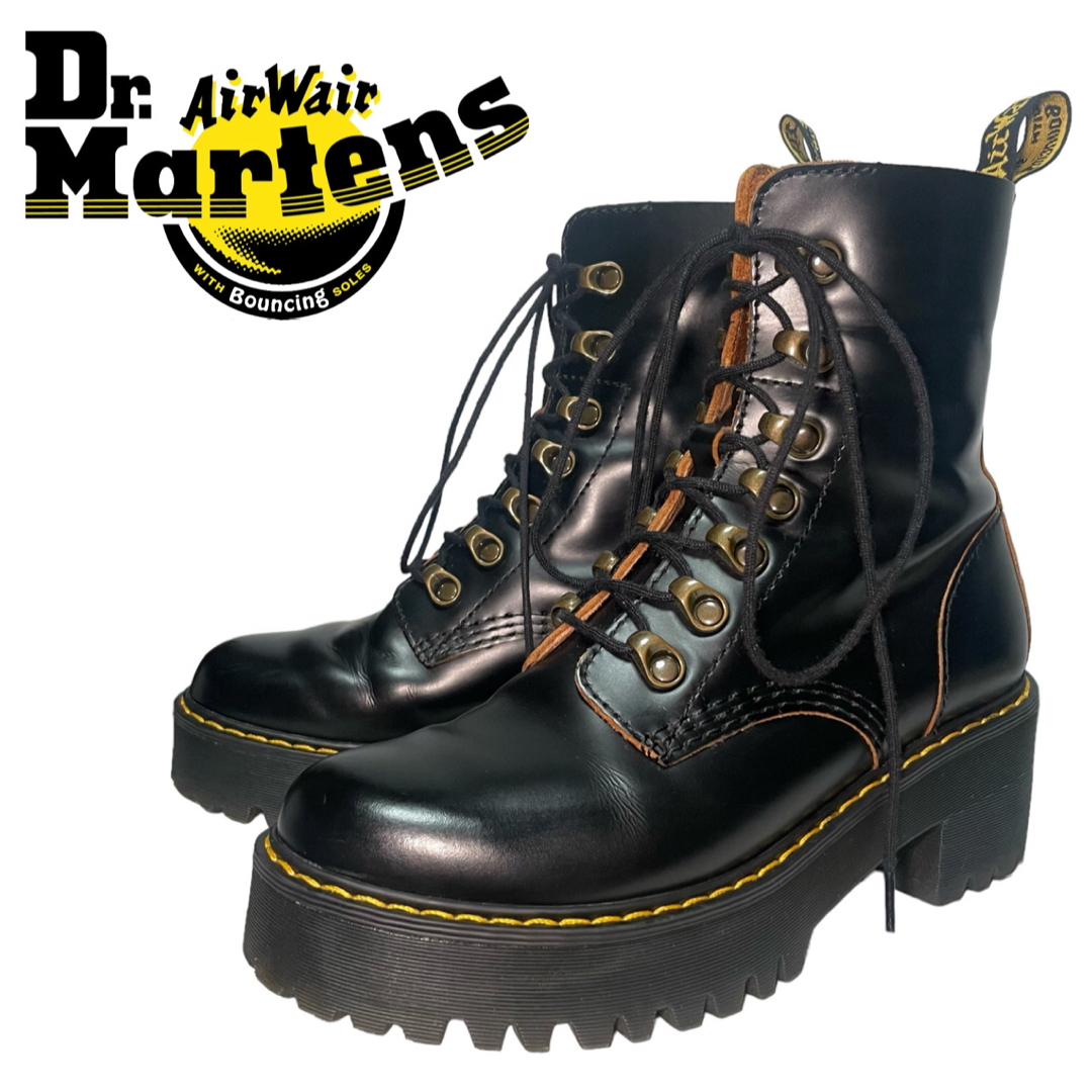 Dr.Martens(ドクターマーチン)の【美品】ドクターマーチン LEONAレオナ UK4 黒 厚底 チャンキーヒール レディースの靴/シューズ(ブーツ)の商品写真