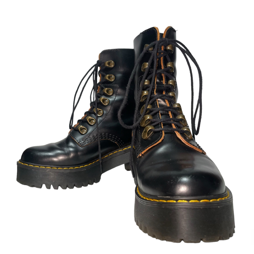 Dr.Martens(ドクターマーチン)の【美品】ドクターマーチン LEONAレオナ UK4 黒 厚底 チャンキーヒール レディースの靴/シューズ(ブーツ)の商品写真