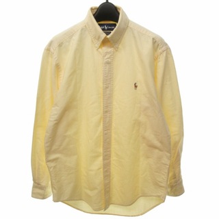 ラルフローレン(Ralph Lauren)のラルフローレン 美品 ボタンダウンシャツ ストライプ 長袖 黄 白 37-80(シャツ)