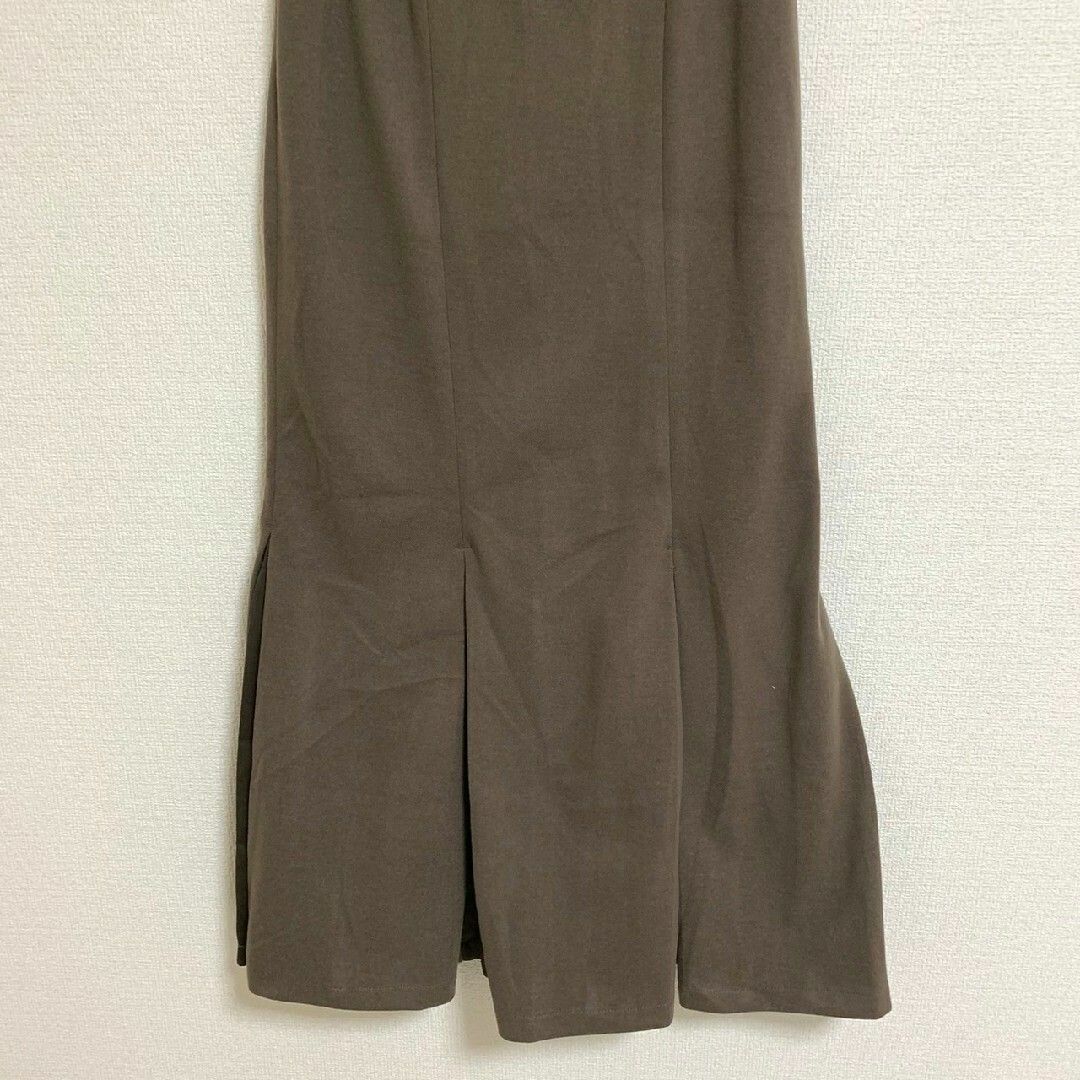 ヌナ　フレアスカート　F　ブラウン　きれいめ　オフィス　ポリ　レーヨン レディースのスカート(ロングスカート)の商品写真