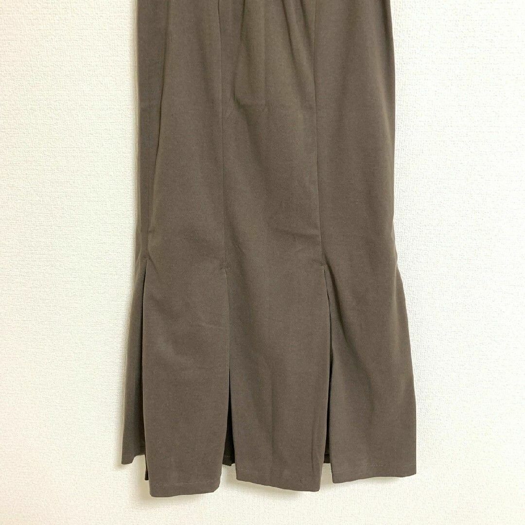 ヌナ　フレアスカート　F　ブラウン　きれいめ　オフィス　ポリ　レーヨン レディースのスカート(ロングスカート)の商品写真