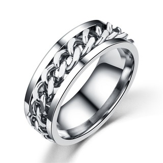 指輪　シルバー　リング　シンプル　男女兼用　アクセサリー　チェーン 鎖(リング(指輪))