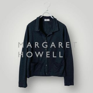 マーガレットハウエル(MARGARET HOWELL)のマーガレットハウエル カーディガン 長袖 リネン混 ブラック(カーディガン)