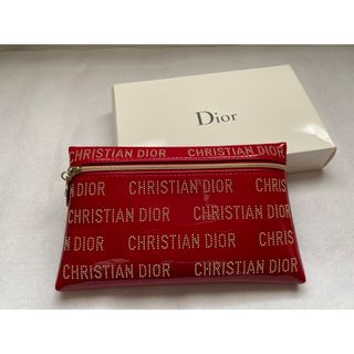 Dior - 【Dior】ノベルティ スタッズエナメルポーチ レッド 【新品未使用】