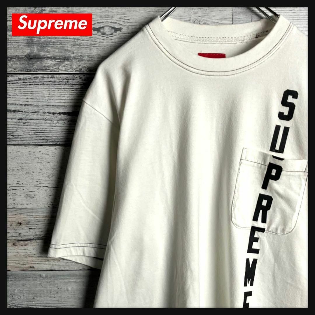 Supreme(シュプリーム)の【人気デザイン】シュプリーム☆ラインビッグロゴ入りTシャツ 超人気カラー 定番 メンズのトップス(Tシャツ/カットソー(半袖/袖なし))の商品写真