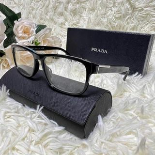 プラダ(PRADA)の新品 PRADA プラダ メガネフレーム 黒縁 伊達メガネ VPR 07P-A(サングラス/メガネ)