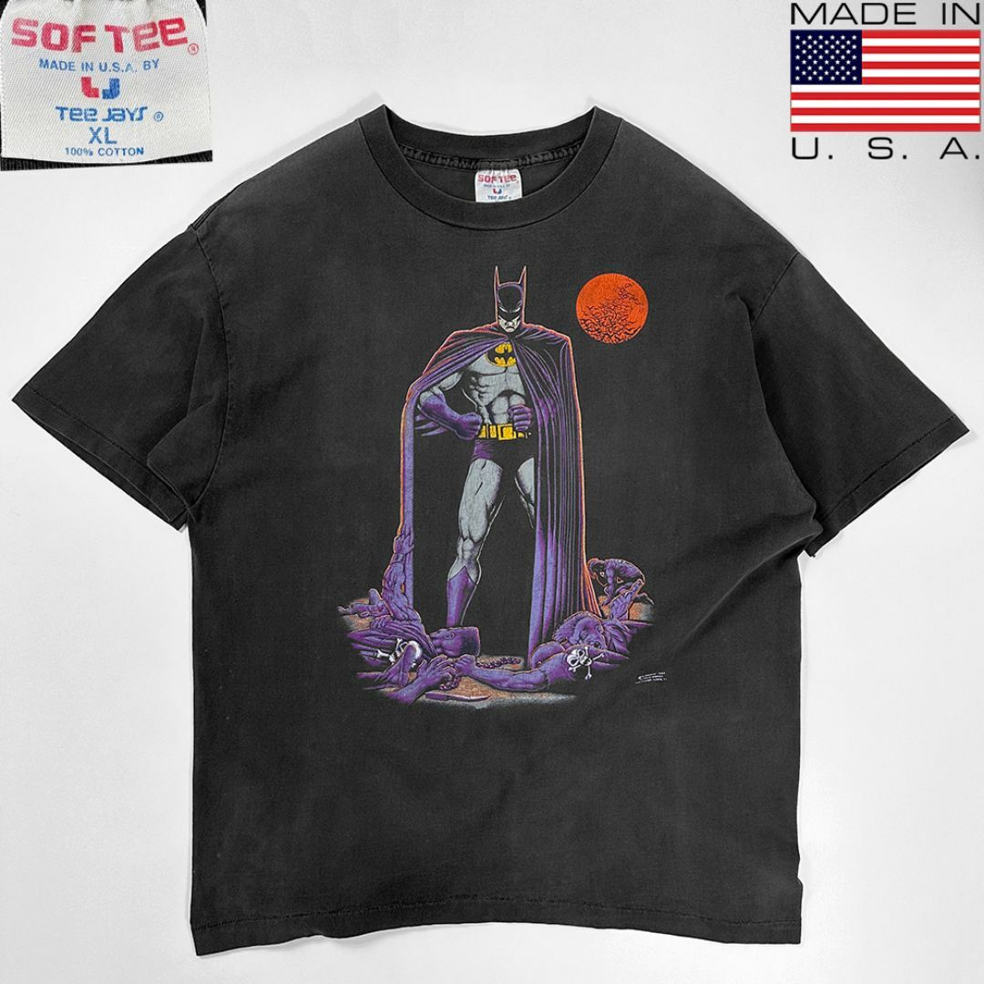 VINTAGE(ヴィンテージ)のUSA製◎80s ビンテージ BATMAN Tシャツ 雰囲気◎ フェードブラック メンズのトップス(Tシャツ/カットソー(半袖/袖なし))の商品写真