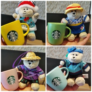 スターバックスコーヒー(Starbucks Coffee)の4つセット　ミニベアリスタ  デミタス　セット　日本未発売　スターバックス(ぬいぐるみ)