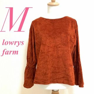 LOWRYS FARM - ローリーズファーム M 長袖カットソー コーデュロイ フレア袖 オレンジ ミドル