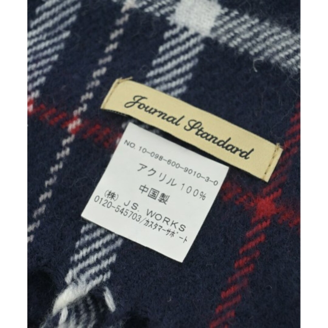 JOURNAL STANDARD(ジャーナルスタンダード)のJOURNAL STANDARD マフラー - 紺x赤x白(チェック) 【古着】【中古】 メンズのファッション小物(マフラー)の商品写真