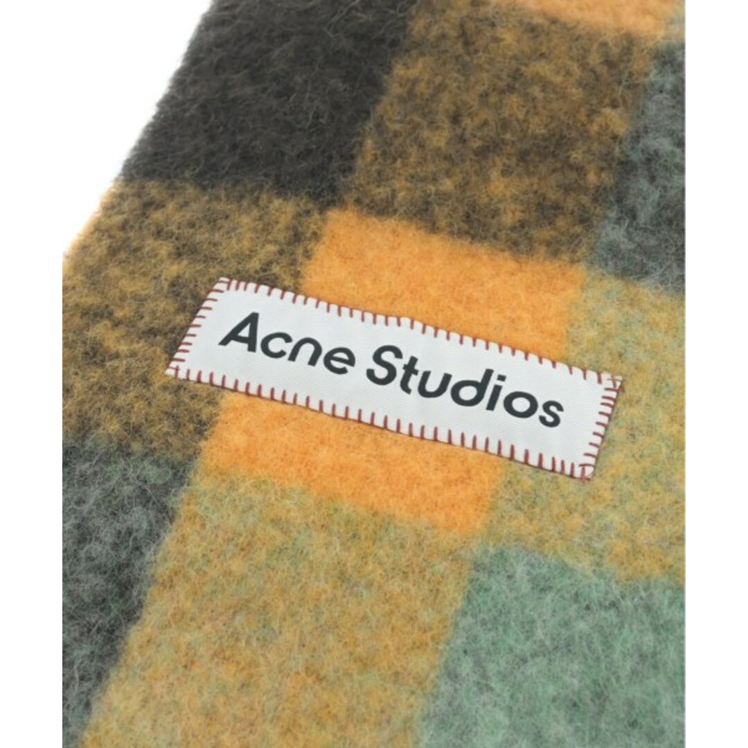 Acne Studios(アクネストゥディオズ)のAcne Studios マフラー - オレンジx緑x茶等(チェック) 【古着】【中古】 メンズのファッション小物(マフラー)の商品写真
