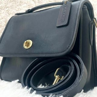 コーチ(COACH)の【美品】オールドコーチ ハンドバッグ ショルダー 2way ターンロック 黒(ショルダーバッグ)