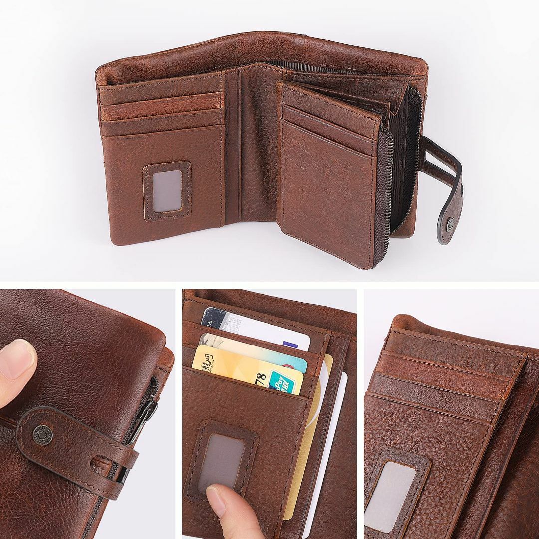 [ライミホト] 財布 メンズ 2つ折り 人気 ブランド 本革 カード13枚収納  メンズのバッグ(その他)の商品写真