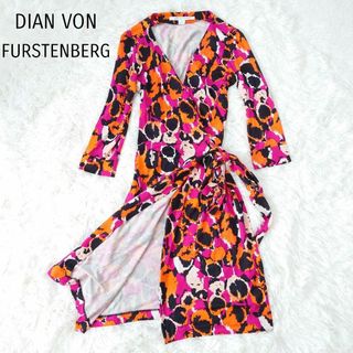 ダイアンフォンファステンバーグ(DIANE von FURSTENBERG)の【美品】DIANVONFURSTENBERG  ラップワンピース　シルク100%(ロングワンピース/マキシワンピース)