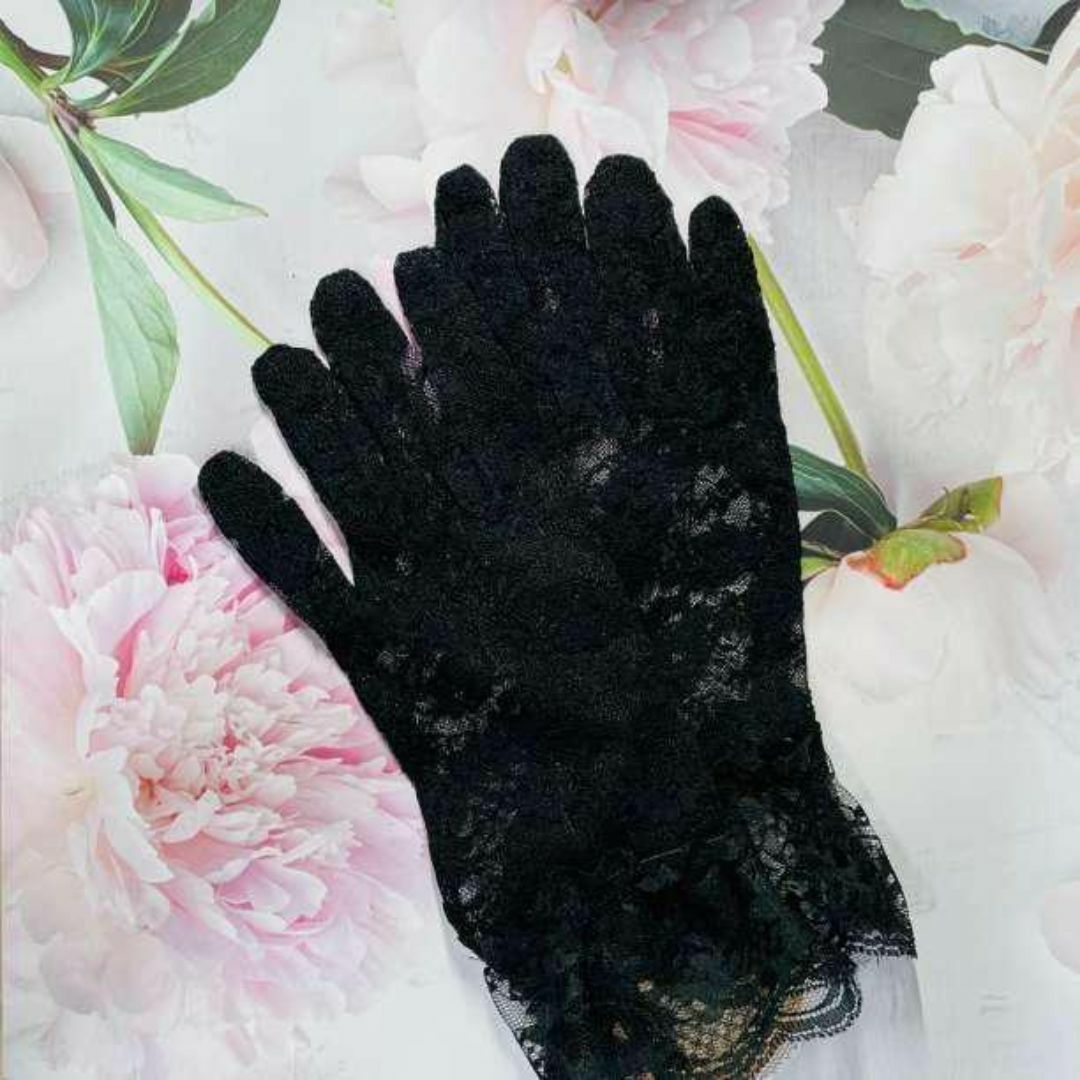 花柄 レース手袋 コスプレ グローブ イベント コスプレ パーティー 冠婚葬祭 レディースのファッション小物(手袋)の商品写真