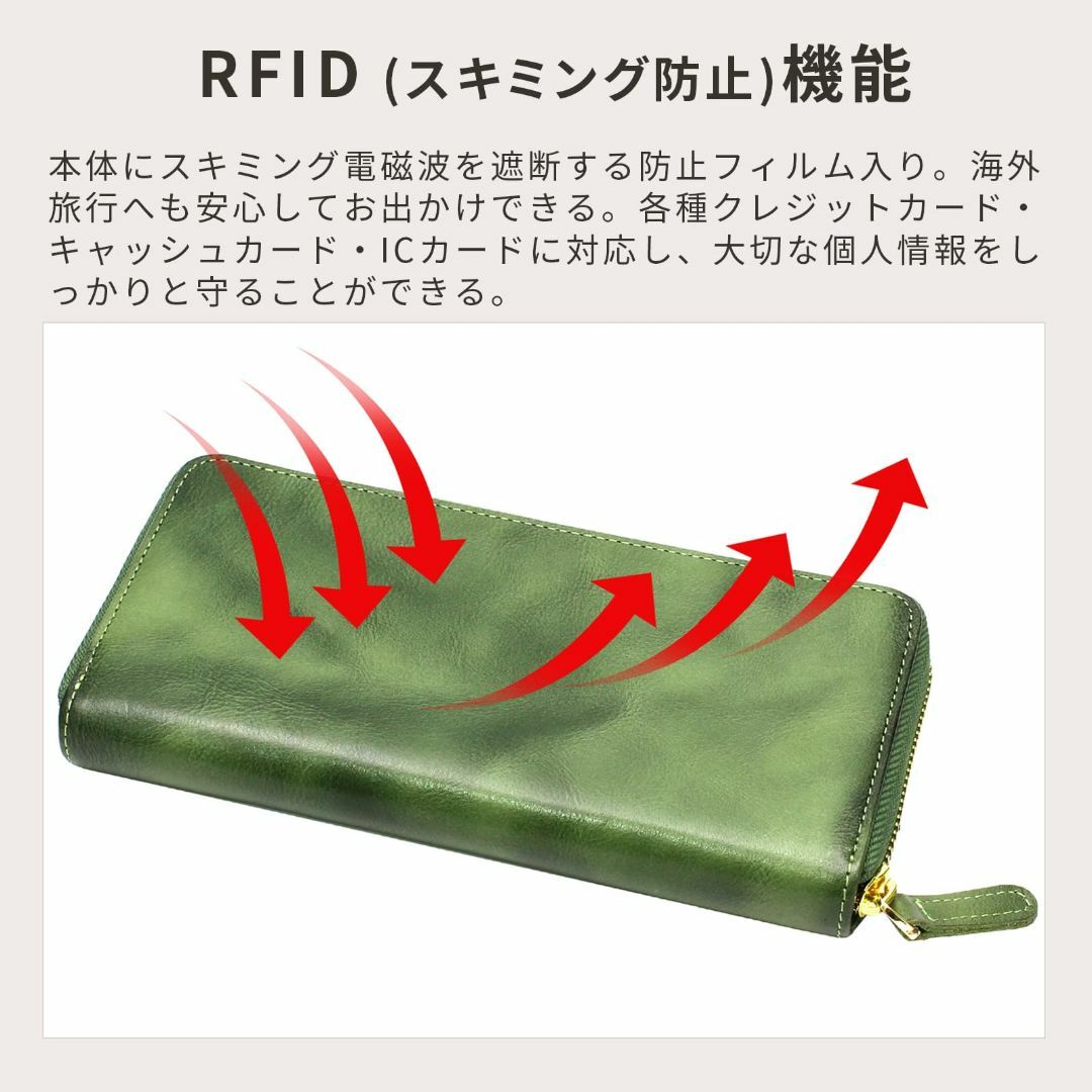 【色: レッド(red)】[魅革] mikawa 長財布 日本製 完全手作り メ メンズのバッグ(その他)の商品写真