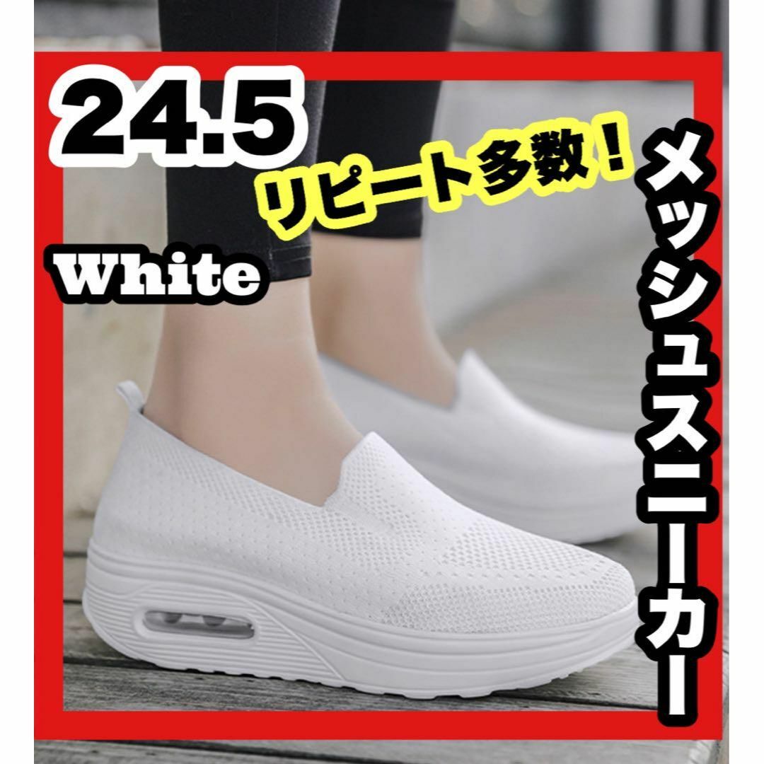 24.5 ナースシューズ 疲れない ホワイト ウォーキング  スニーカー　運動靴 レディースの靴/シューズ(スニーカー)の商品写真