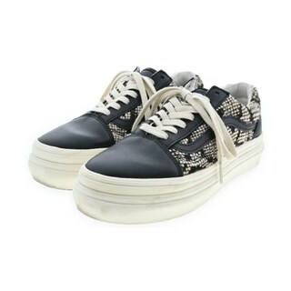 VANS - VANS バンズ スニーカー 24cm 黒x白x茶(総柄) 【古着】【中古】