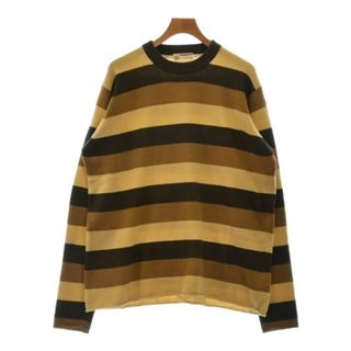 A BATHING APE ニット・セーター XL 茶xベージュ系(ボーダー) 【古着】【中古】