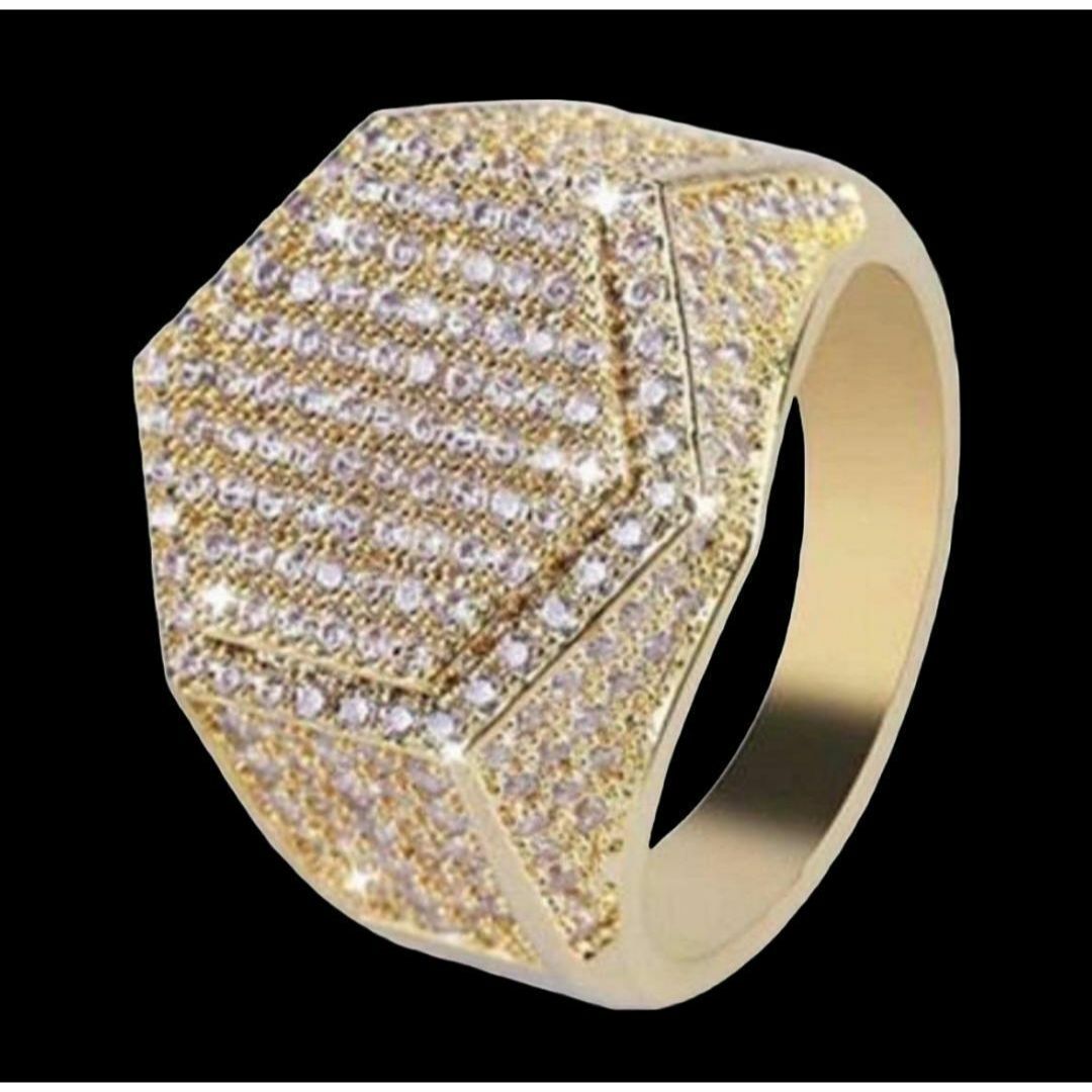 【SALE】リング メンズ アクセサリー ゴールド スクエア 金色 指輪 20号 メンズのアクセサリー(リング(指輪))の商品写真