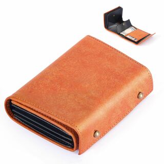 【色: オレンジ】[RemeeHi] 二つ折り財布 メンズ 財布 レディース さ(その他)