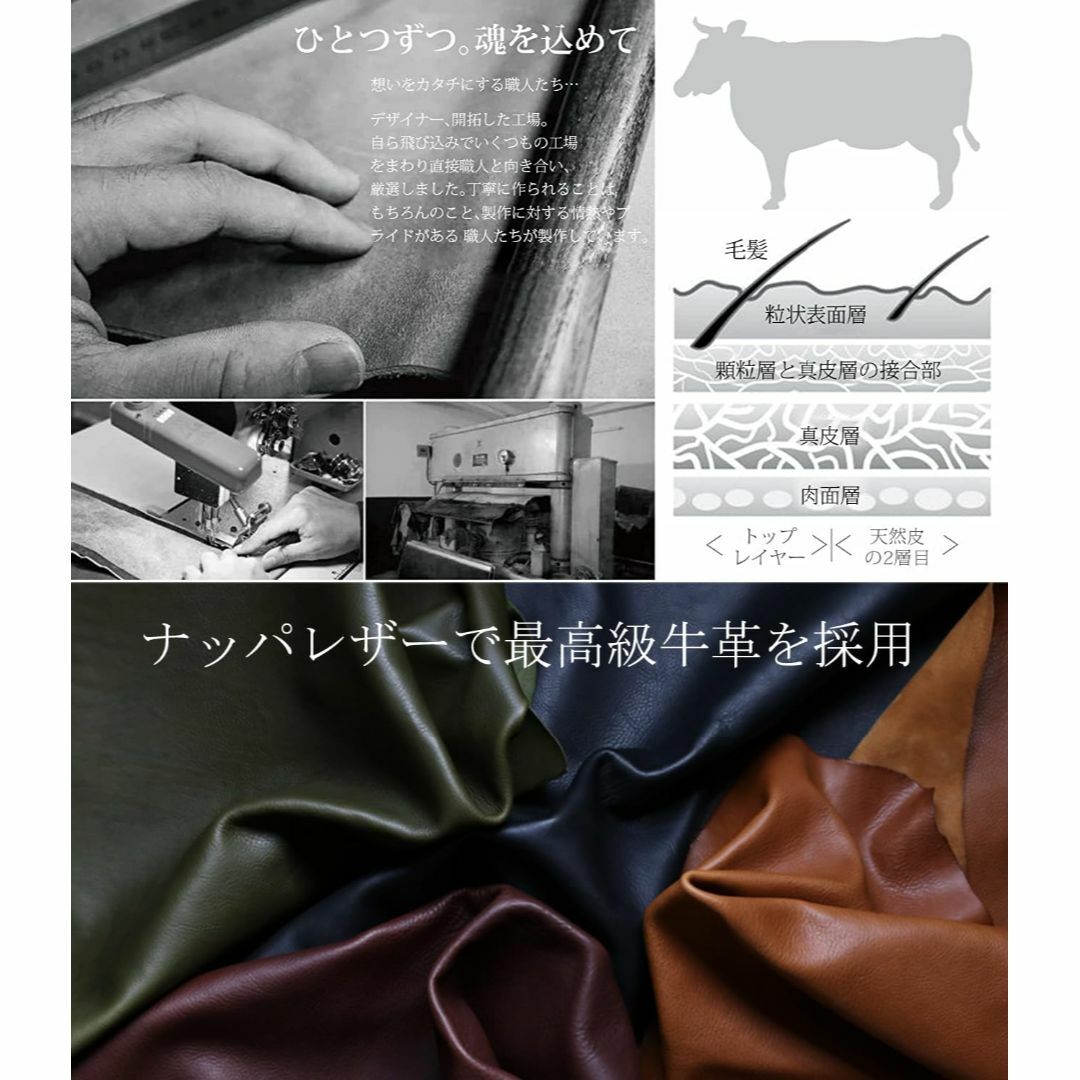【色: ブラック】[Vulmoon] 財布 メンズ 2つ折り 本革 牛革 ボック メンズのバッグ(その他)の商品写真