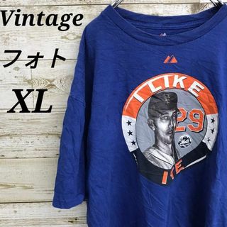 【k4456】USA古着ヴィンテージフォトプリント半袖TシャツMLB人物ビッグ(Tシャツ/カットソー(半袖/袖なし))