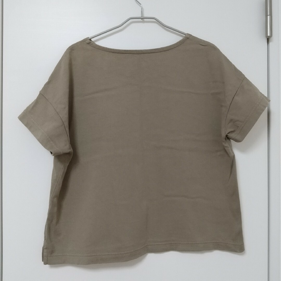 MUJI (無印良品)(ムジルシリョウヒン)のMUJI 無印 Tシャツ カットソー トップス カーキ レディースのトップス(Tシャツ(半袖/袖なし))の商品写真