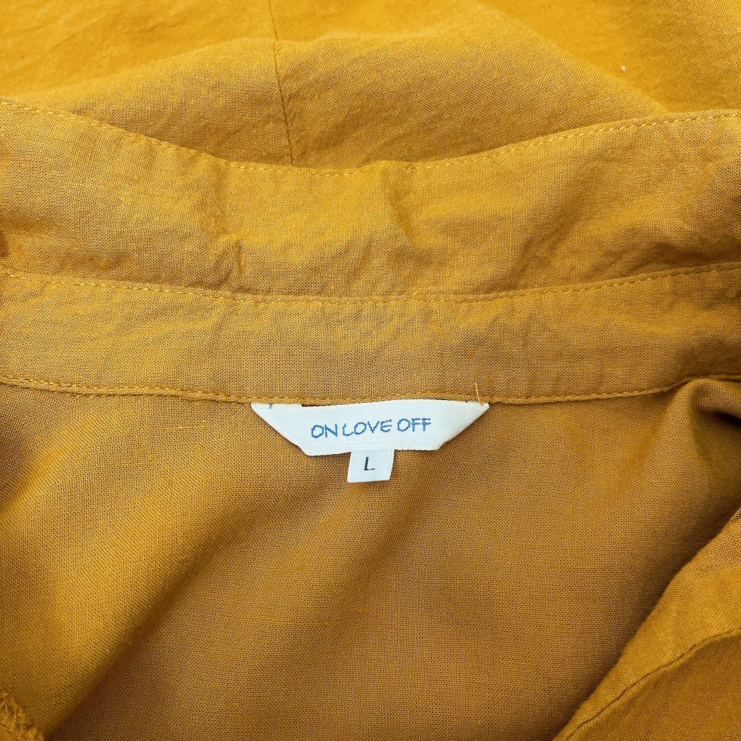 ON LOVE OFF 無地　スキッパー　シャツ　ブラウス　チュニック　リネン　 レディースのトップス(シャツ/ブラウス(半袖/袖なし))の商品写真