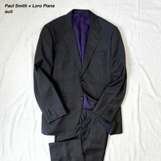 ポールスミス(Paul Smith)の美品 ポールスミス ロロピアーナ スーツ セットアップ ウール チャコール L(セットアップ)