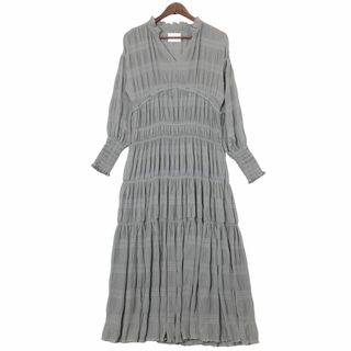 アメリヴィンテージ(Ameri VINTAGE)のAMERI VINTAGE アメリ SHIRRING PLEATS DRESS ワンピース(ロングワンピース/マキシワンピース)