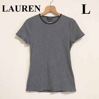 ラルフローレン(Ralph Lauren)のラルフローレン　大きいサイズ　ストライプ　ストレッチコットン　Tシャツ　Lサイズ(Tシャツ(半袖/袖なし))
