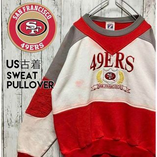 US古着NFLサンフランシスコ49ers 刺繍ロゴエルボーパッチ3段【c84】(スウェット)