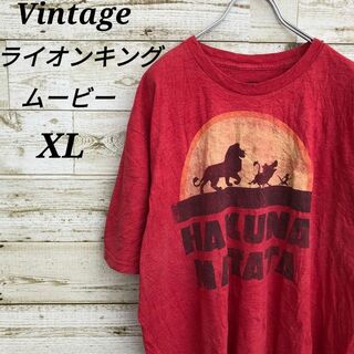 【k4376】USA古着ライオンキングムービープリント半袖ビッグTシャツXL(Tシャツ/カットソー(半袖/袖なし))
