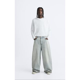 ザラ(ZARA)のZARA オーバーダイ BAGGY デニムパンツ EU38 JP30(デニム/ジーンズ)